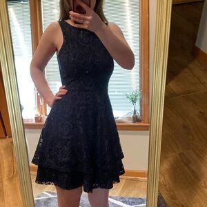 XS Navy Blue Lace Dress | Speechless